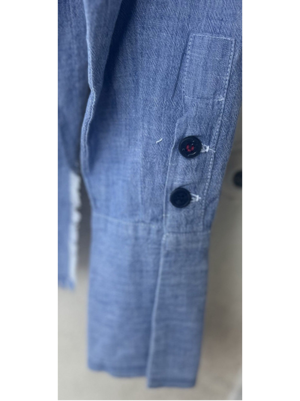NEW $975 Greg Lauren Blue Chambray Kimono Studio Cardigan Men’s 4 XL Patchwork - Picture 6 of 9